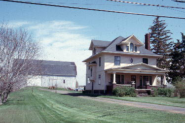 American four-square home with colonial revival detail